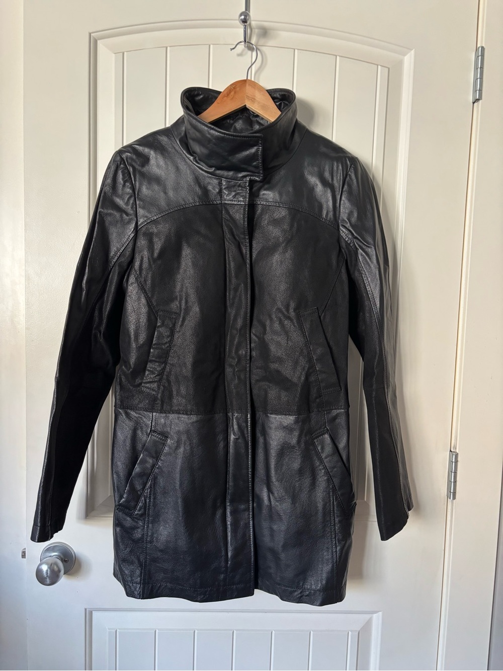 Blink Genuine Leather Jacket Black Zip Front Coat Women’s Small